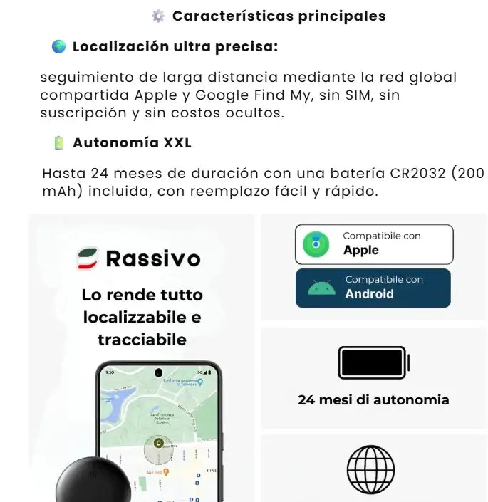 Localizador GPS Inteligente Sin Cuotas – Compatible con iOS y Android