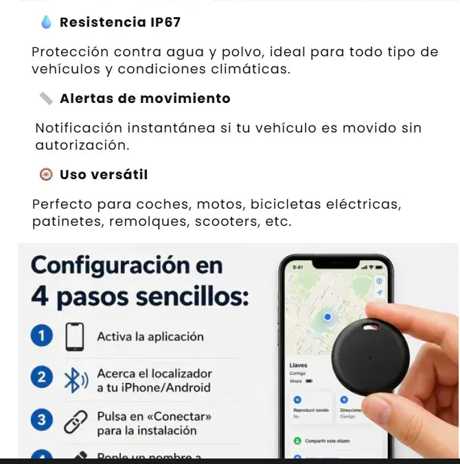 Localizador GPS Inteligente Sin Cuotas – Compatible con iOS y Android